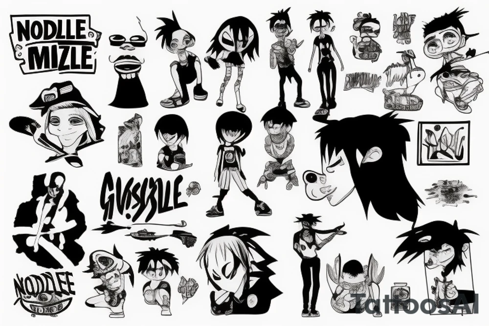 Noodle gorillaz tattoo idea