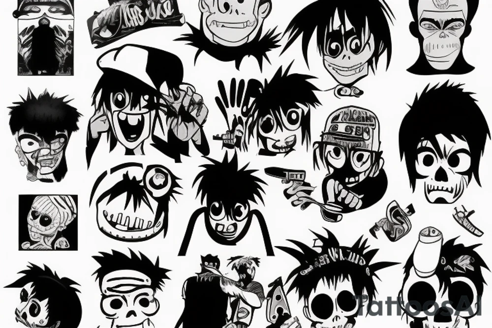 Gorillaz tattoo idea