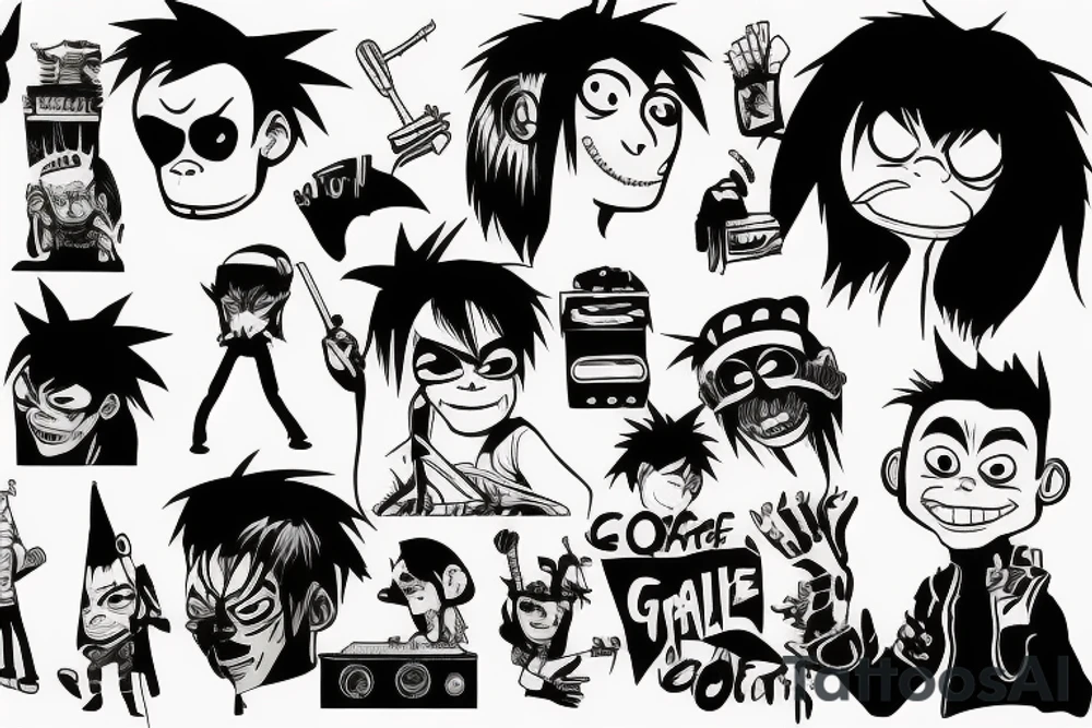 Gorillaz tattoo idea