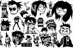Gorillaz tattoo idea