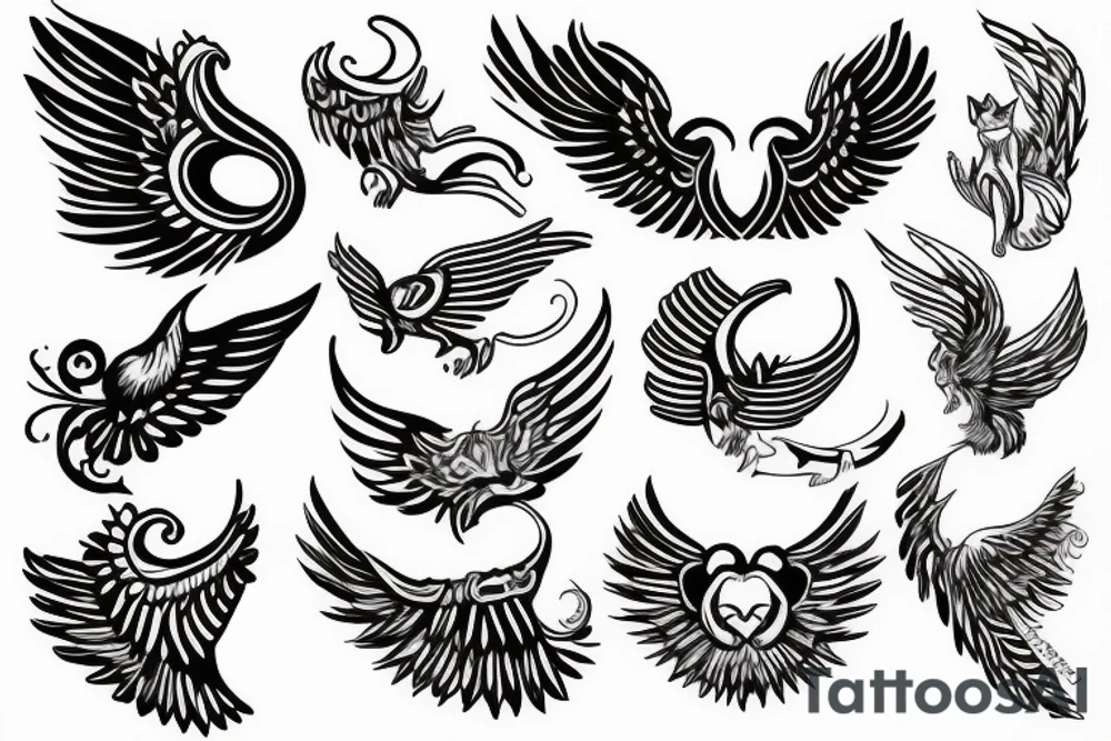 cat with wings tattoo idea
