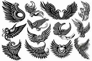 cat with wings tattoo idea