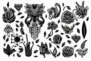 warrior in a garden tattoo idea
