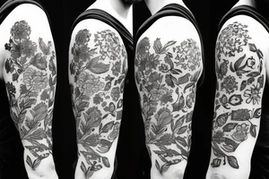 warrior in a garden tattoo idea