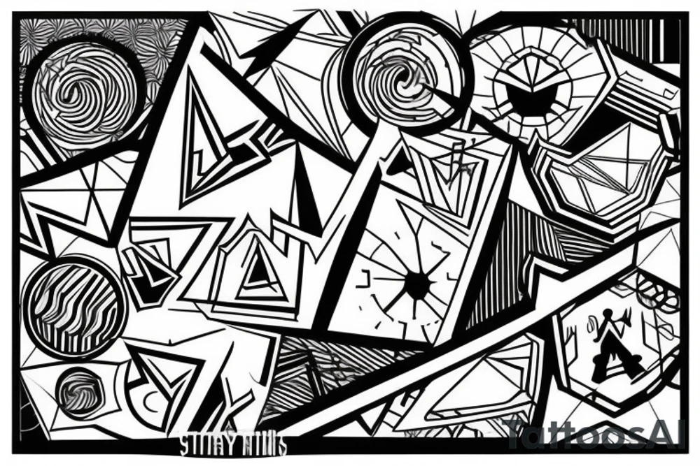 straight lines tattoo idea