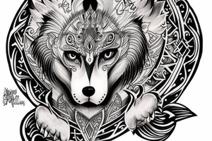 wolf hanuman tattoo idea