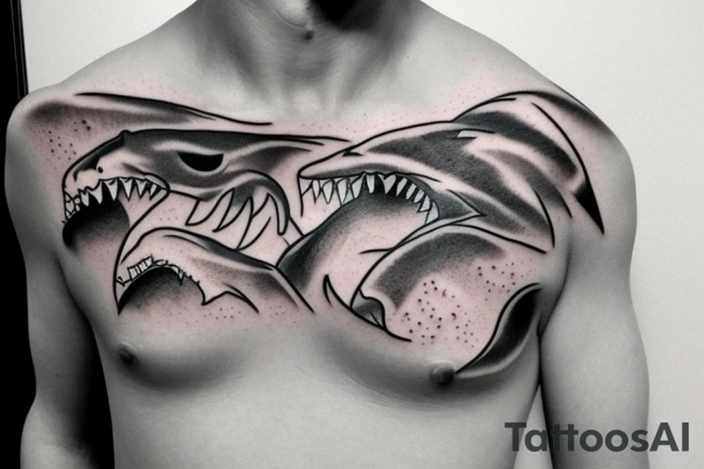 Left shoulder and chest after surgery latarjet collarbone scars shark tattoo idea