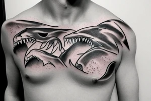 Left shoulder and chest after surgery latarjet collarbone scars shark tattoo idea