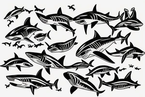 shark around left shoulder tattoo idea