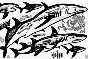 Orca shark left shoulder tattoo idea