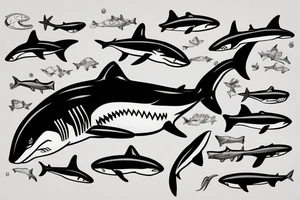 Orca shark left shoulder tattoo idea