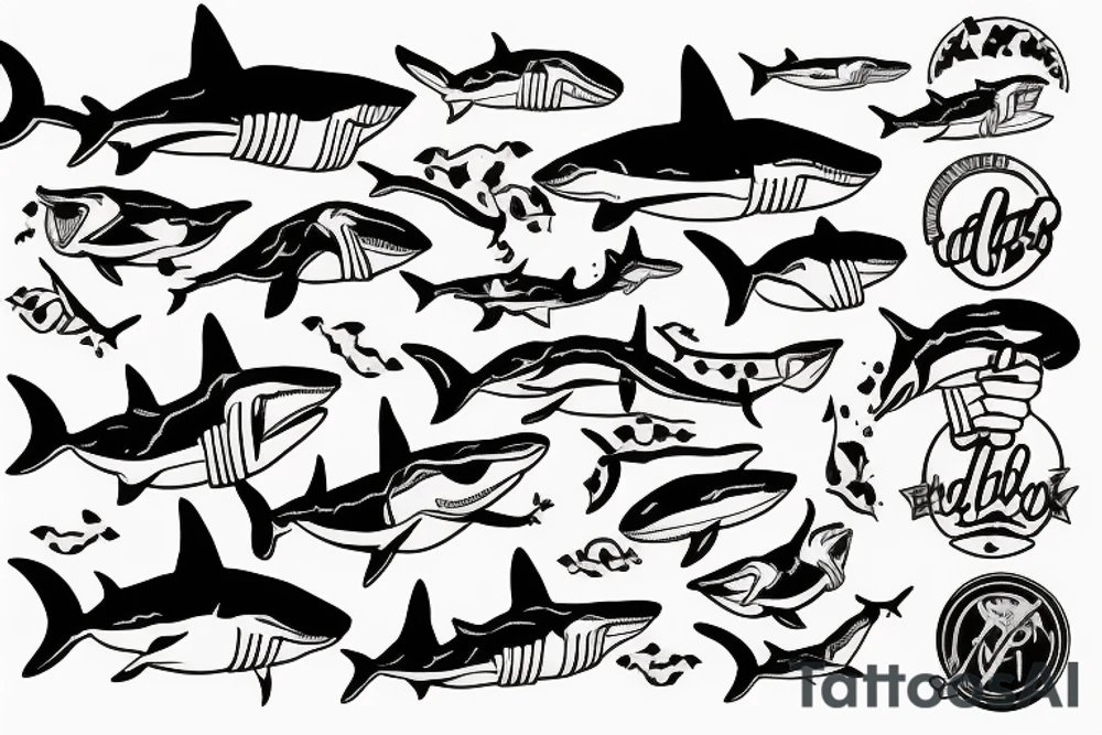 shark biting knuckles tattoo idea