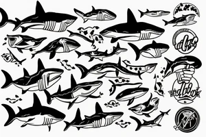 shark biting knuckles tattoo idea