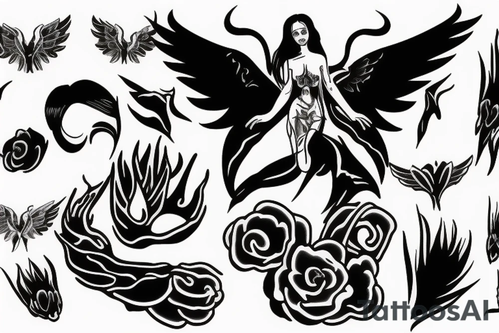angel in hell tattoo idea