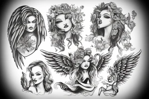 angel in hell tattoo idea