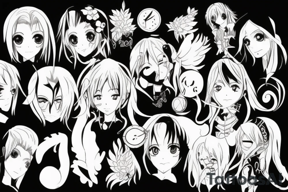 Anime characters tattoo idea
