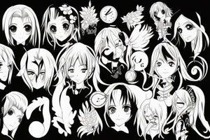 Anime characters tattoo idea