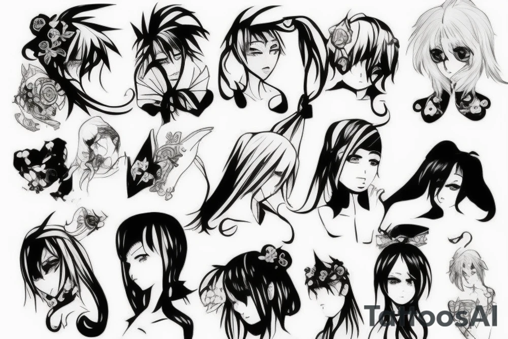 Anime characters tattoo idea