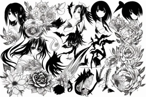 Anime to nature tattoo idea