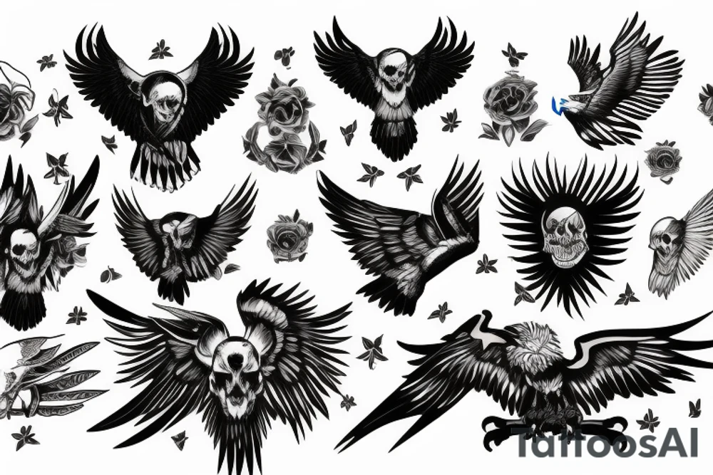 eagle with skull tattoo idea