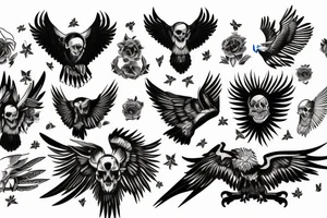 eagle with skull tattoo idea