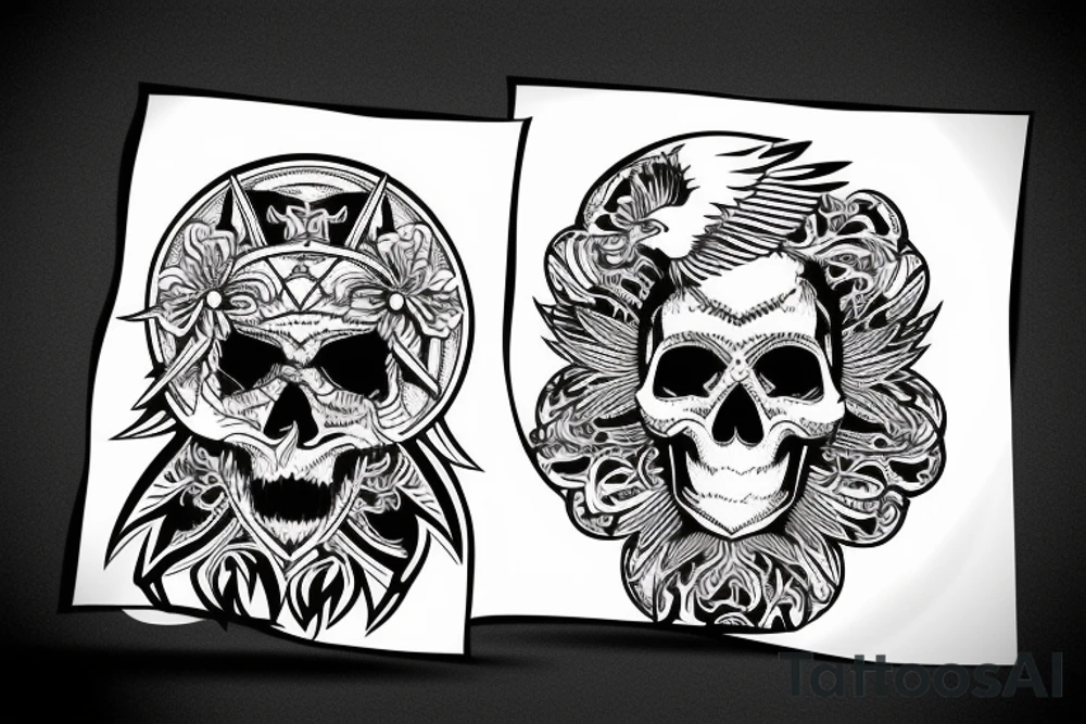eagle with skull tattoo idea
