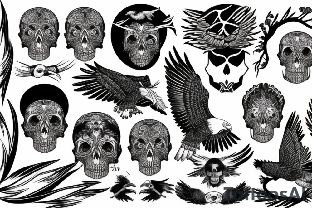 eagle with skull tattoo idea