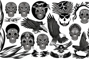 eagle with skull tattoo idea