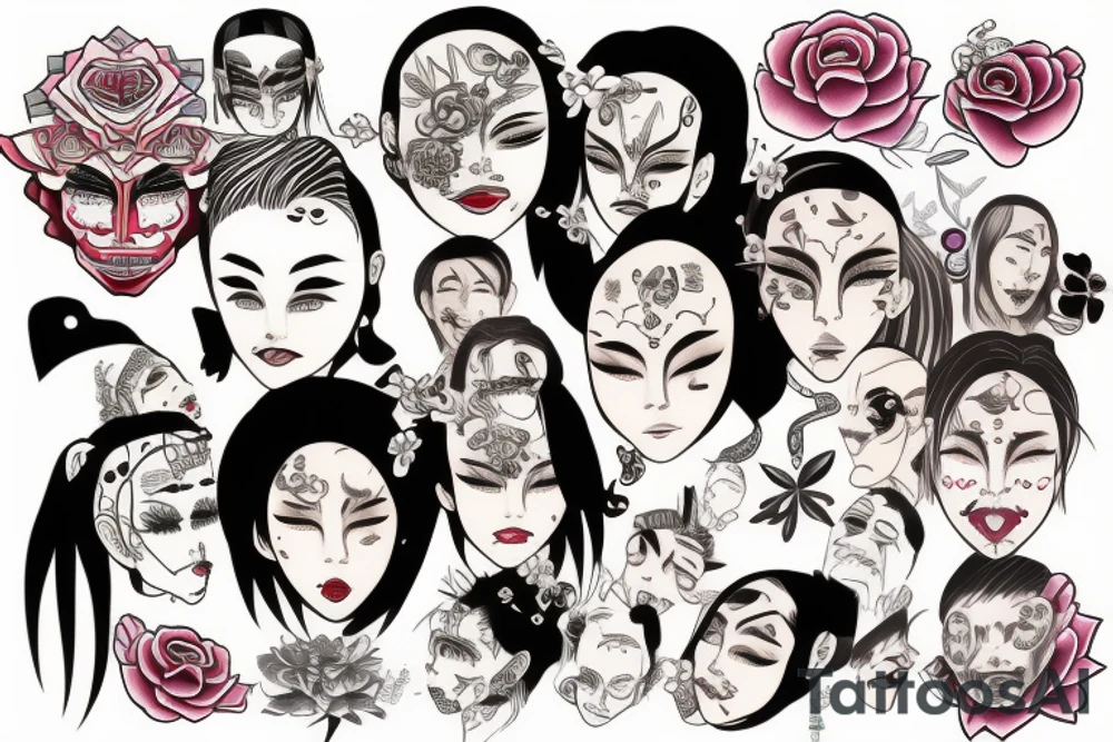faces tattoo idea