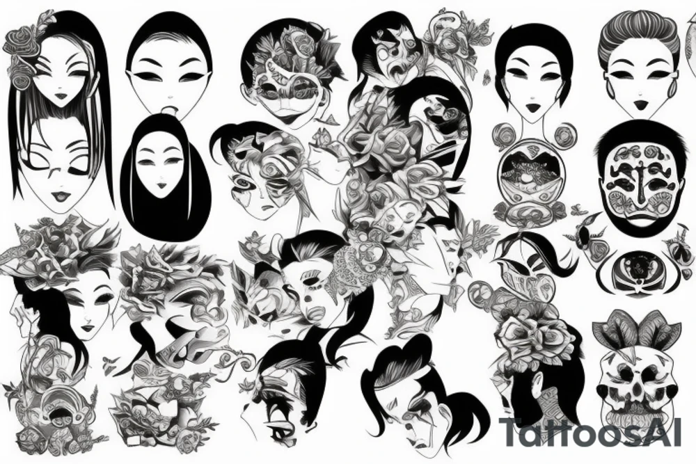 faces tattoo idea