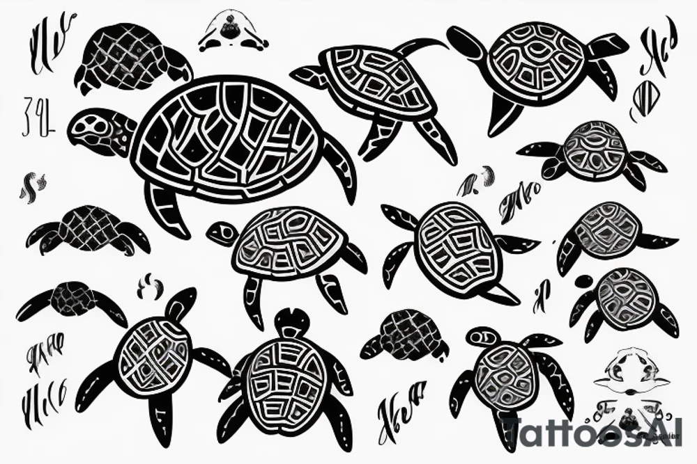 Turtle line tattoo idea