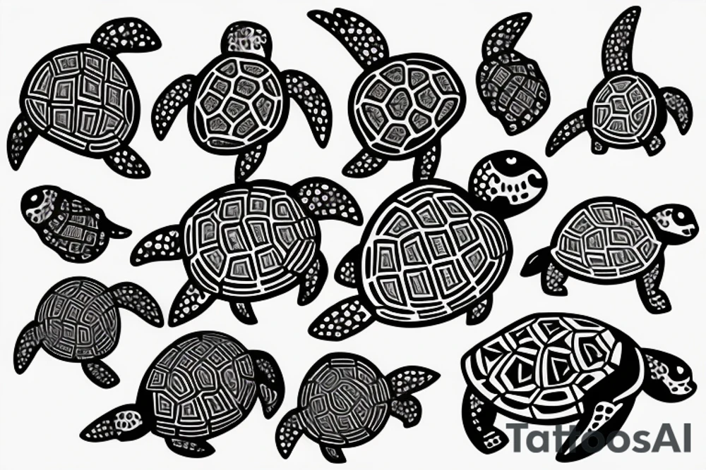 Turtle line tattoo idea