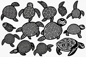 Turtle line tattoo idea