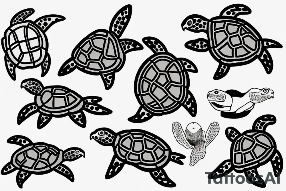 Turtle line tattoo idea