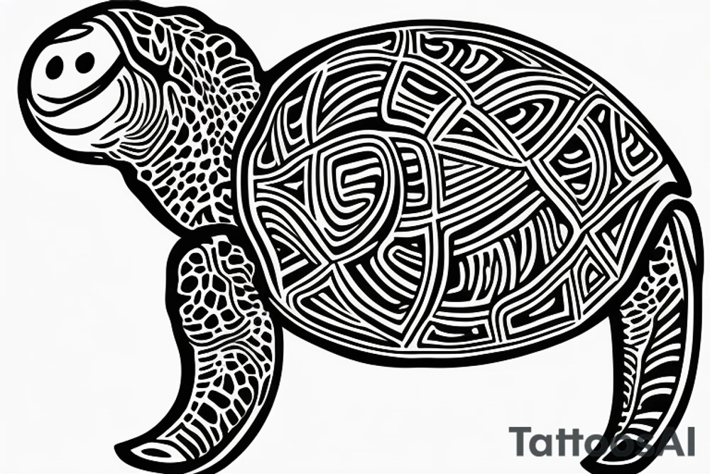Turtle line tattoo idea