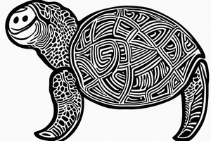 Turtle line tattoo idea