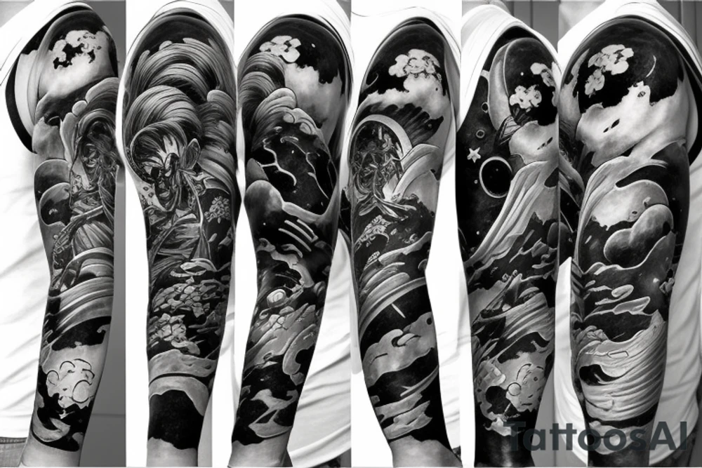 Dragonball sleeve tattoo. With outer space incorporated. tattoo idea Dragonball sleeve tattoo. With outer space incorporated. tattoo idea