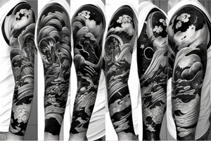 Dragonball sleeve tattoo. With outer space incorporated. tattoo idea