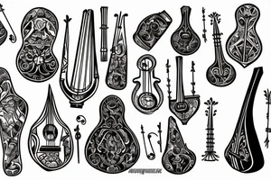 Lute instrument tattoo idea