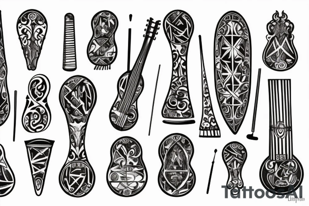 Lute instrument tattoo idea