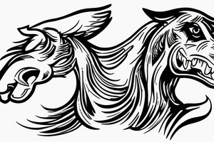 Beagle driving a mustang car tattoo idea