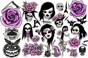 Pastel goth halloween tattoo idea