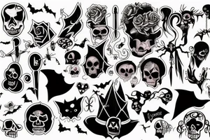 Pastel goth halloween tattoo idea