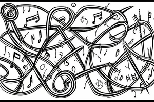 Music Notes and dna Helix tattoo idea