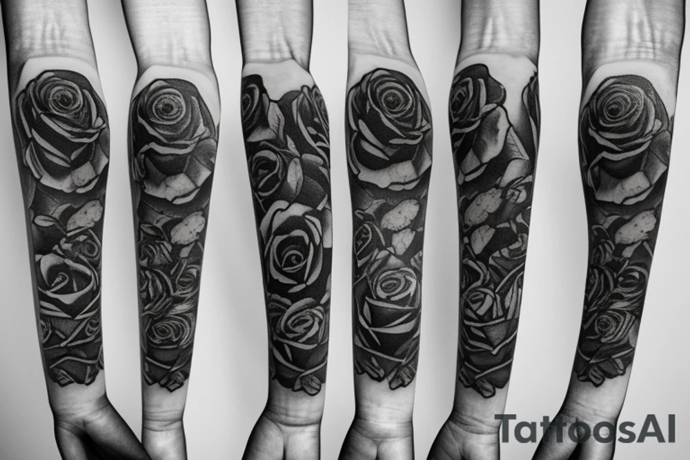 3 pocket watches with roses tattoo idea