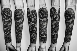 3 pocket watches with roses tattoo idea