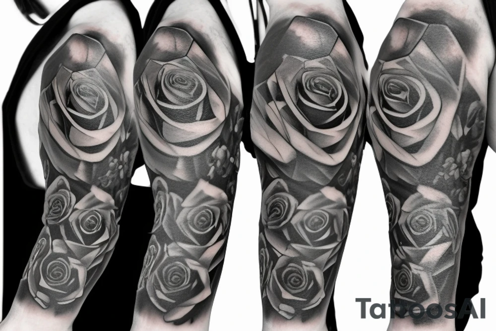 3 pocket watches with roses tattoo idea