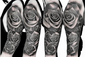 3 pocket watches with roses tattoo idea