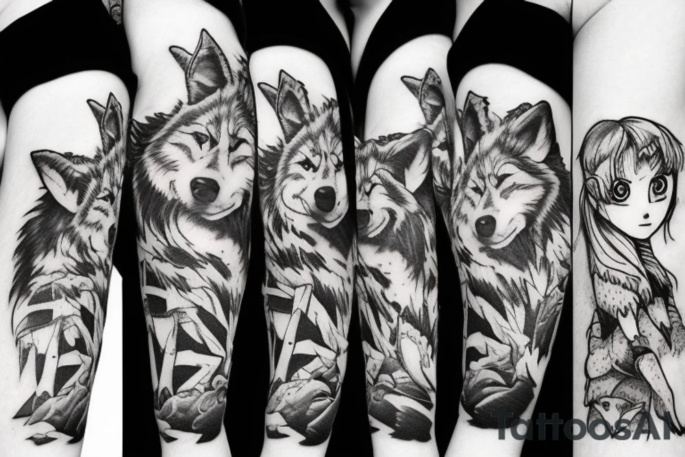 Wolf in snow tattoo idea