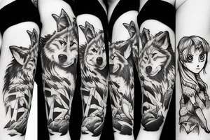 Wolf in snow tattoo idea